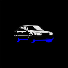 Plakat vector classic car type on black background. use for logo suggestion