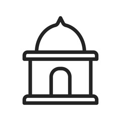 simple line mosque icon vector
