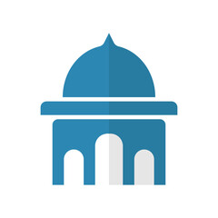 mosque icon vector flat blue simple color