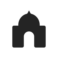 simple solid mosque icon vector