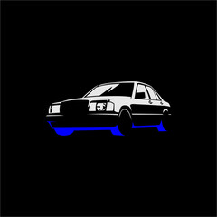 Plakat vector logo luxury car on black background. use for logo suggestion