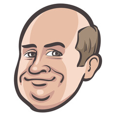 people profile person isolated face of bald man - PNG image with transparent background