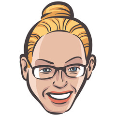 people profile person isolated face of blond middle aged woman - PNG image with transparent background