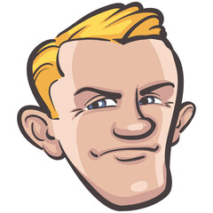 people profile person isolated face of happy smiling white man - PNG image with transparent background
