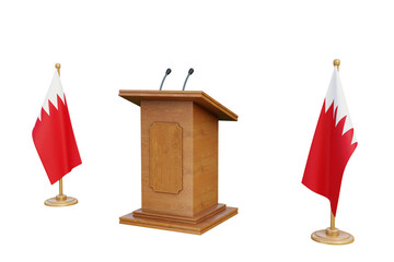 Psd 3d Bahrain presidential election podium with flag