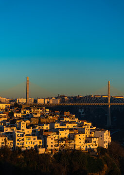View of the town and Salah Bey Viaduct, North Africa, Constantine, Algeria