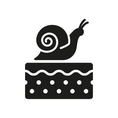 Snail Nature Collagen Product for Skin Treatment Pictogram. Natural Organic Ingredient for Skin Care Glyph Symbol. Cosmetic Face Cream with Snail Silhouette Icon. Isolated Vector Illustration