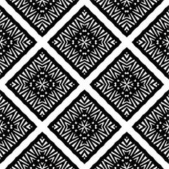 Vector pattern in geometric ornamental style. Black and white color.Seamless repeat pattern.Simple geo all over print block for apparel textile, ladies dress, fashion garment, digital wall paper.
