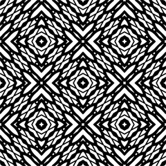 Vector pattern in geometric ornamental style. Black and white color.Seamless repeat pattern.Simple geo all over print block for apparel textile, ladies dress, fashion garment, digital wall paper.