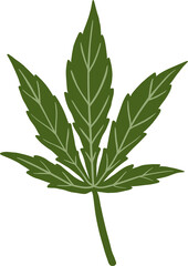 simplicity cannabis leaf freehand drawing.