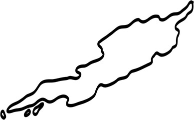 Fototapeta na wymiar doodle freehand drawing of anguilla map.