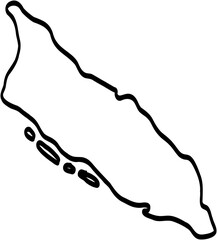 doodle freehand drawing of aruba map. - obrazy, fototapety, plakaty