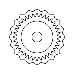 Geometric Flower clipart. Black and white outline graphic element. Simple Vector illustration. Png with transparent background