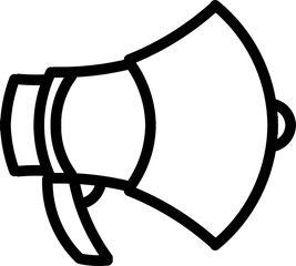 Megaphone device icon. advertisement icon. megaphone line art illustration