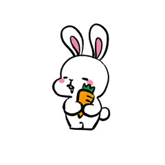 にんじんを抱えるうさぎ イラスト