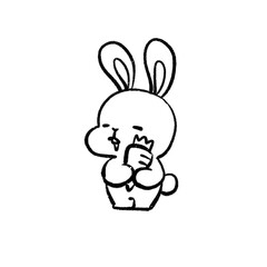 にんじんを抱えるうさぎ イラスト ぬりえ