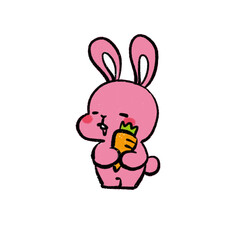 にんじんを抱えるうさぎ イラスト