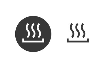 Heat preheat icon vector, simple heating thermal arrows pictogram black button graphic, heated ui line outline art clipart illustration element design circle label badge info sign, heater warm up