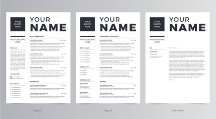 Resume Template, Professional Modern Resume Template, CV Template