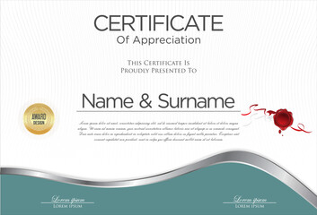 Certificate or diploma template luxury style vector illustration 