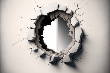 Hole in a plaster wall