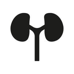 Internal Anatomy of Renal Organ Glyph Pictogram. Human Kidney Silhouette Icon. Medical Urology, Nephrology Outline Icon. Kidneys Disease, Dialysis Treatment Symbol. Isolated Vector Illustration