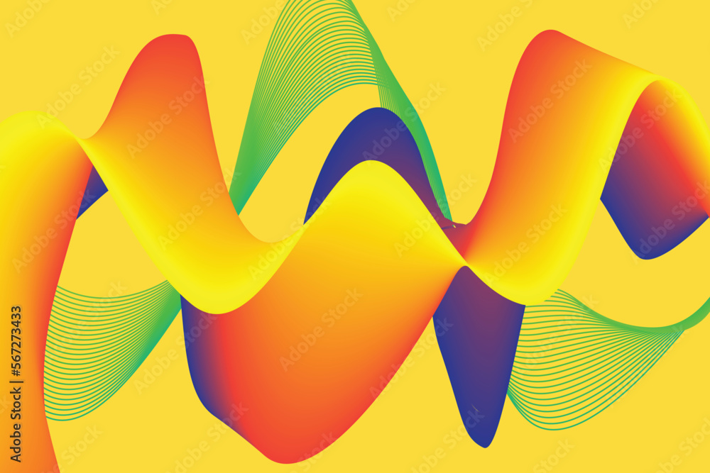 Poster colorful gradient wave abstract background. modern poster with gradient 3d flow shape. innovation ba