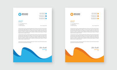 A4 business letterhead design template. Professional editable letterhead design layout.