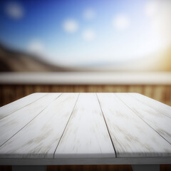 background, white wooden table, generative AI