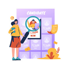 Candidate selection hiring job recruitment vector illustration