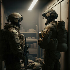 soldiers in the building, generative AI
