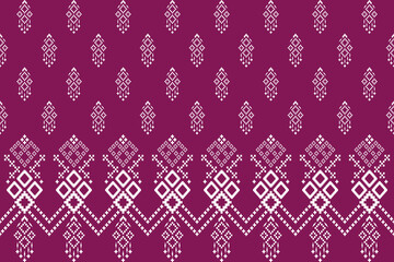 Pink traditional ethnic pattern paisley flower Ikat background abstract Aztec African Indonesian Indian seamless pattern for fabric print cloth dress carpet curtains and sarong