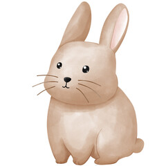 Cute easter bunny illustration in watercolory style, hand drawn