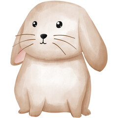 Cute easter bunny illustration in watercolory style, hand drawn
