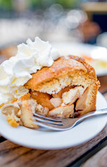 Apple pie with whipped cream