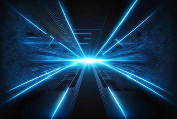 Blue laser beams sci-fi/high-tech background