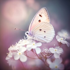beautiful butterfly on flower, generative AI