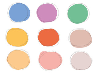 Ensemble de cercles à double ligne manuscrite