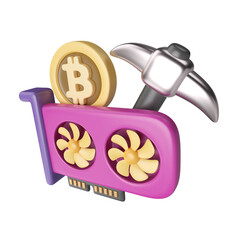 Crypto Mining 3D Illustration Icon