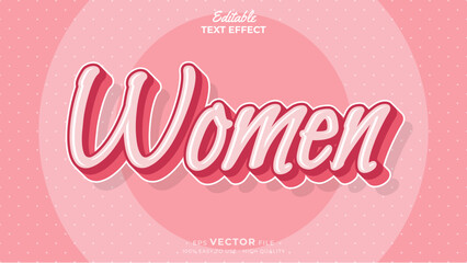 International Women`s Day Editable text effect template