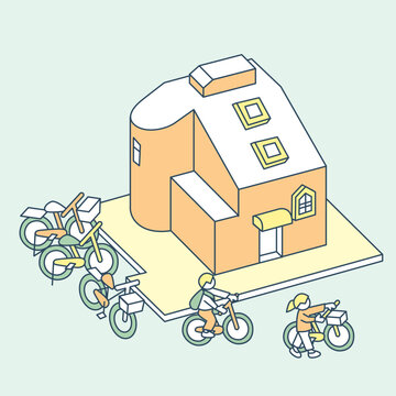 自転車と建物