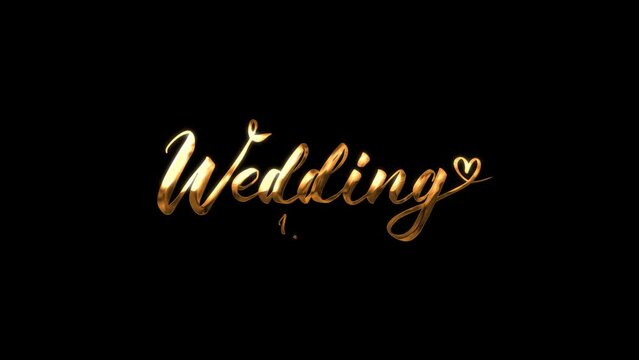 golden wedding invitation calligraphy greeting text effect modern animation motion graphic mockup template
