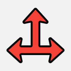 Triple arrow icon vector illustration in filled line style, use for website mobile app presentation