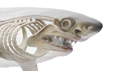 3D rendered illustration of a shark's skeletal system - obrazy, fototapety, plakaty