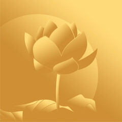 vector golden lotus flower in an elegant and luxurious style, suitable for use in all fields