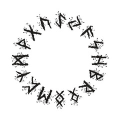 Norse viking runes black circle