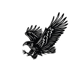Eagle Flying Silhouette, art vector design 