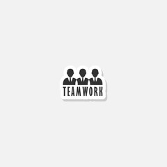 Teamwork People human logo sticker isolated on gray background