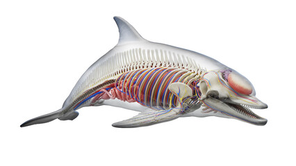 3D rendered illustration of a dolphin's internal organs