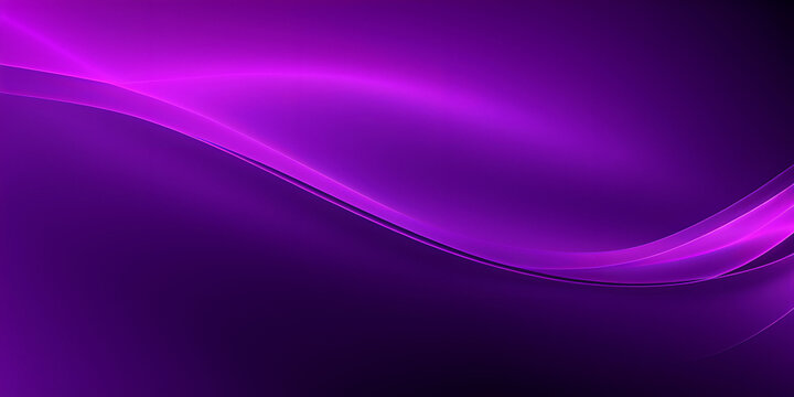 Abstract dark background with wave of purple light gradient, wavy abstract shape, modern, wide wallpaper for web design and ad banners